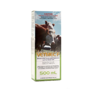 Chemvet Australia VETMEC F Broad Spectrum Antiparasitic Cattle Injection