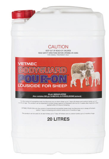 VETMEC – BODYGUARD Pour-On Lousicide for Sheep 20L